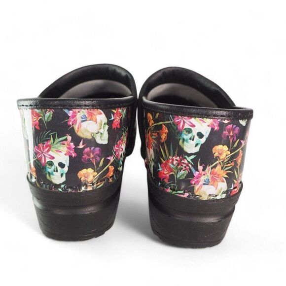 BJORK Professional Moa Skull Print Leather Clogs Multicolor Women's 7-7.5/38 - Picture 5 of 11